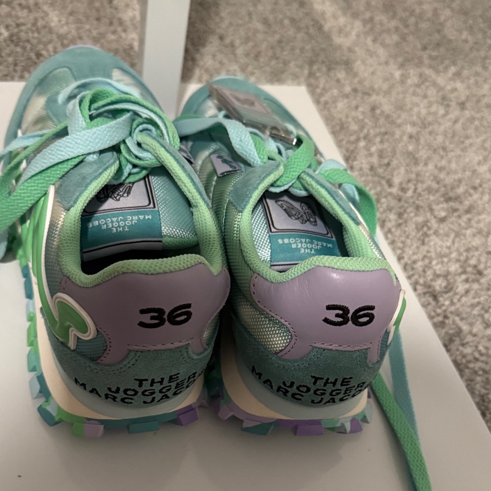 Marc Jacobs Kids Mint & Teal Retro Runner Sneakers - Picture 4 of 10